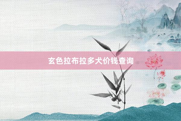 玄色拉布拉多犬价钱查询